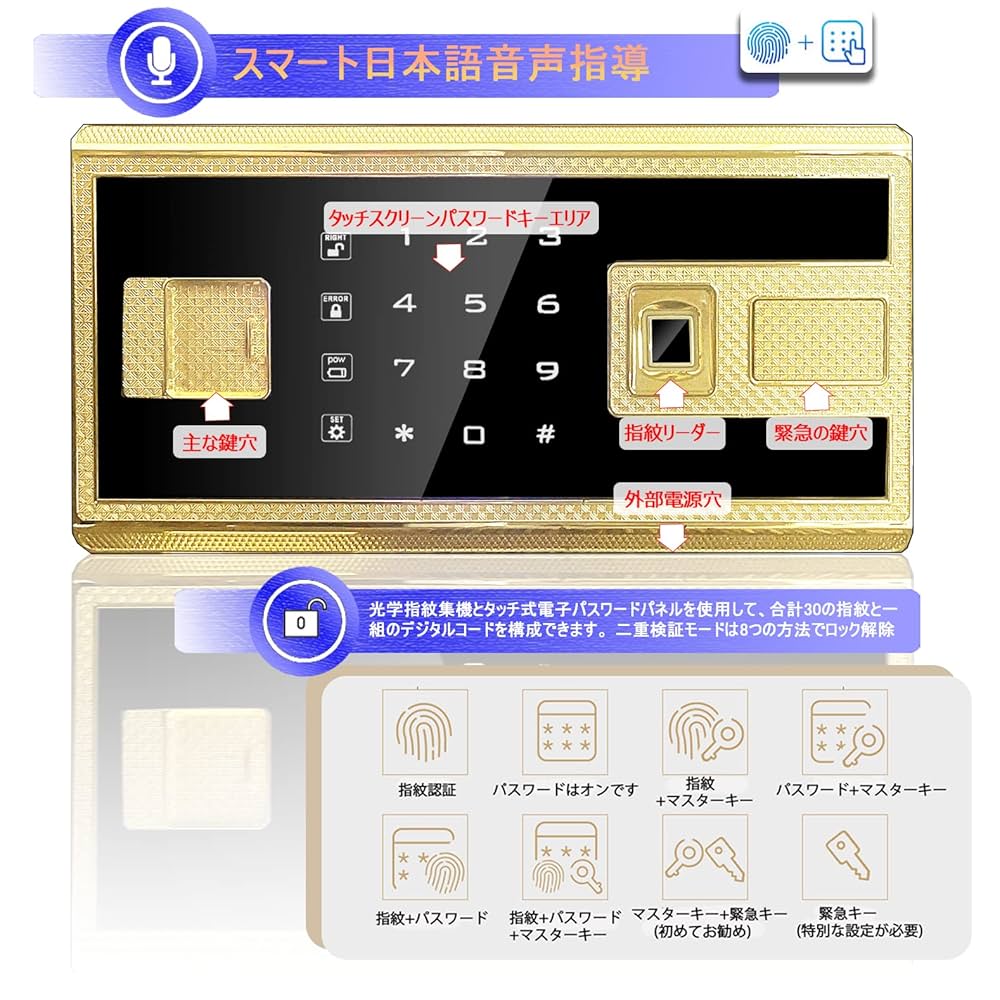 YIY Rock-Solid 金庫 防犯金庫 指紋金庫 生物測定の安全なタッチ Amazon.co.jp: YIY Rock-Solid 金庫 防犯金庫 指紋金庫 生物測定